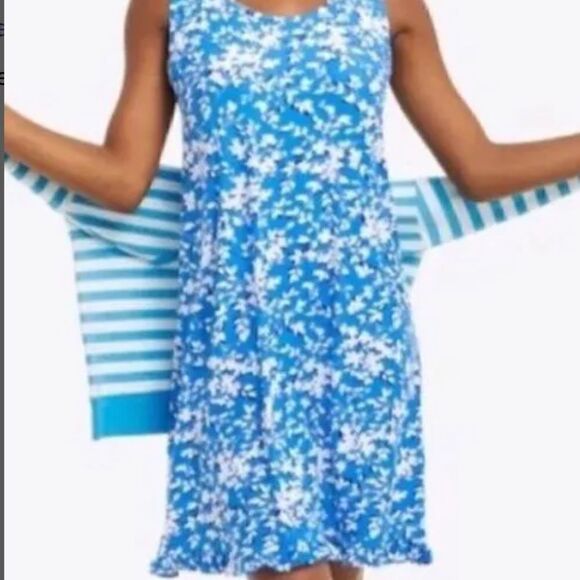 DRAPER James Floral Print Ruffle Hem Sleeveless Dress NWT - Picture 2 of 2